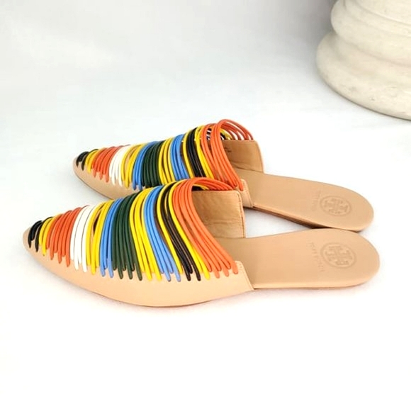 Tory Burch Shoes - TORY BURCH Women's Sienna Woven Leather Pointed Toe Mules 8M
